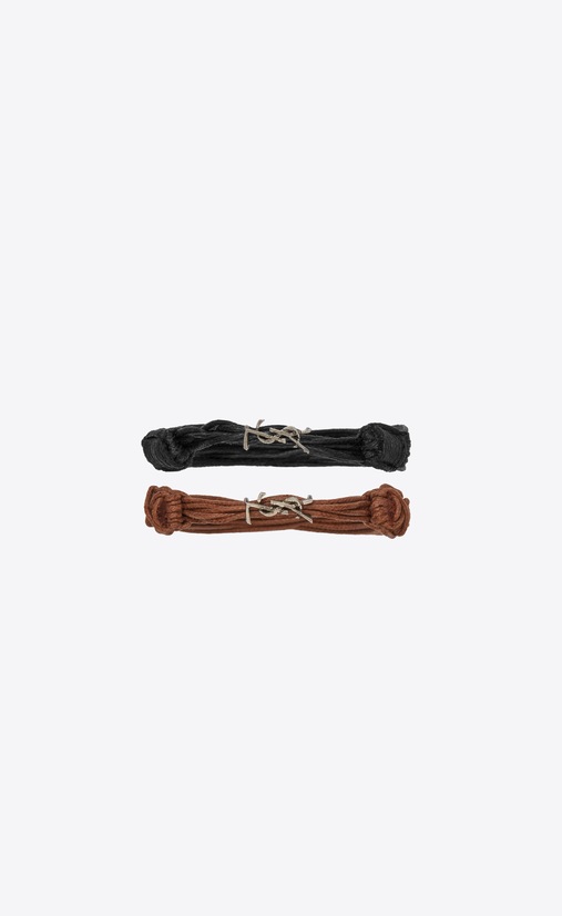 Bracelets OPYUM en cordons cirés noirs et marron